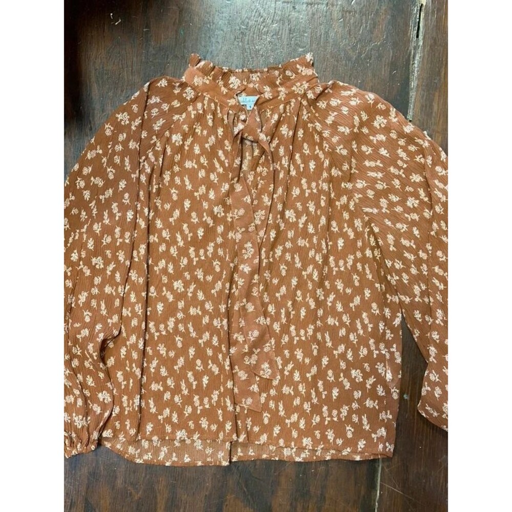 Wishlist Apparel Orange Floral Top Size Small
